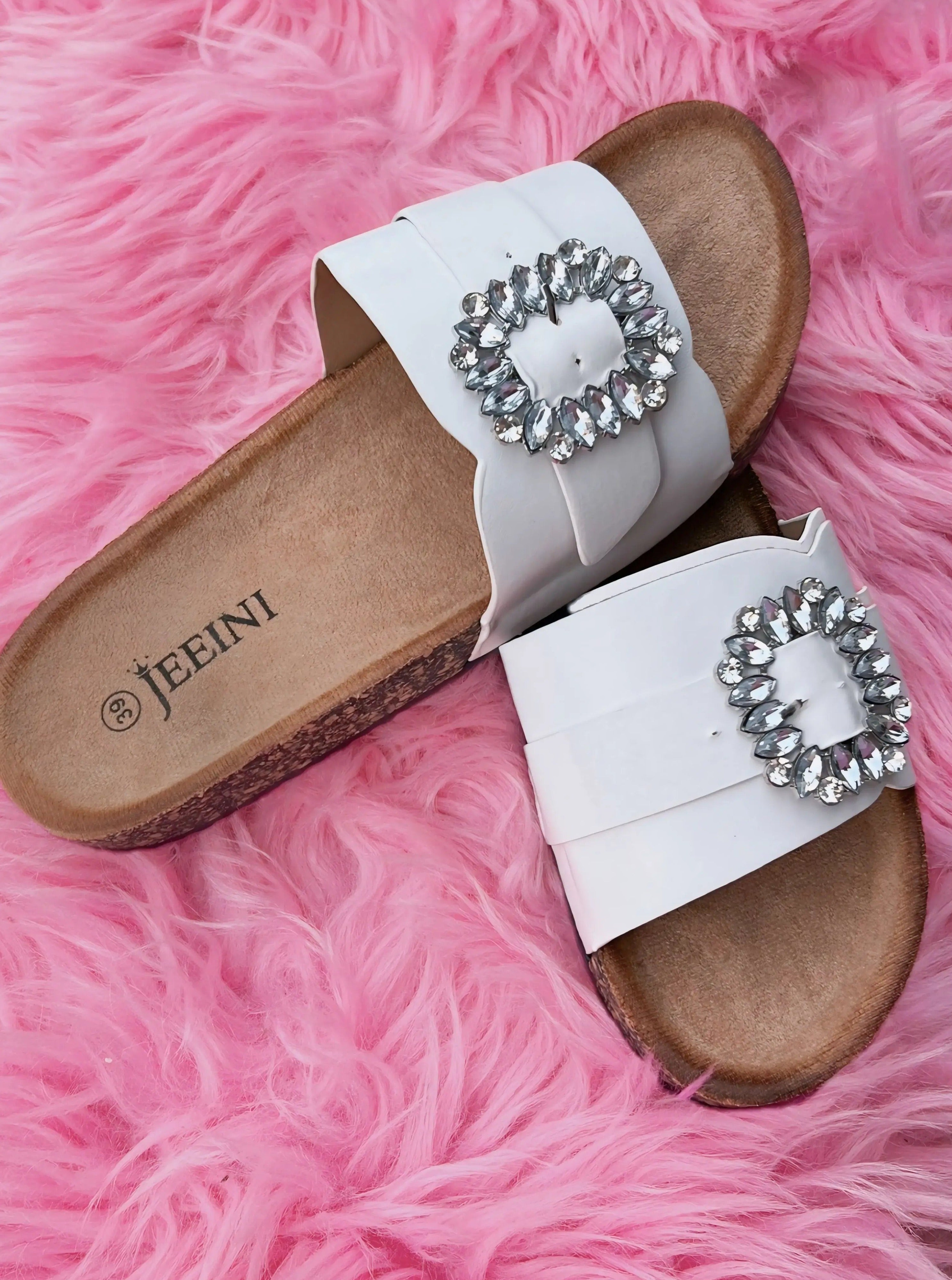 Adorned White Sandals